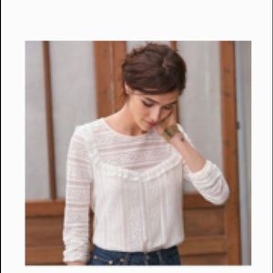 Sezane ecru lace blouse size 38
